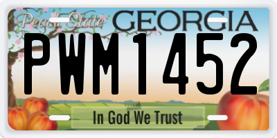 GA license plate PWM1452