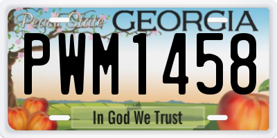 GA license plate PWM1458