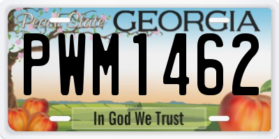 GA license plate PWM1462