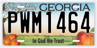 GA license plate PWM1464