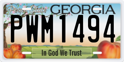 GA license plate PWM1494