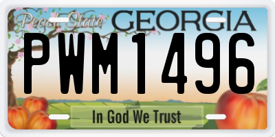 GA license plate PWM1496
