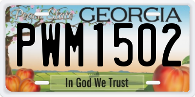 GA license plate PWM1502