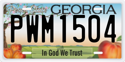 GA license plate PWM1504