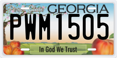 GA license plate PWM1505