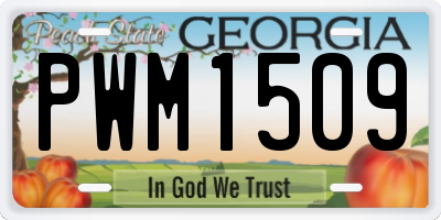 GA license plate PWM1509