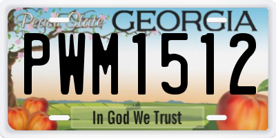 GA license plate PWM1512