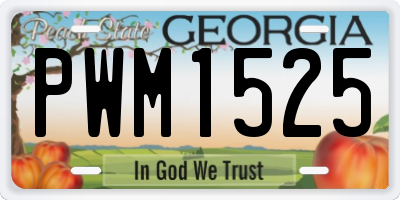 GA license plate PWM1525
