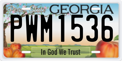GA license plate PWM1536