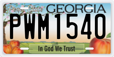 GA license plate PWM1540