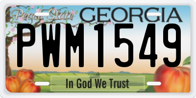 GA license plate PWM1549