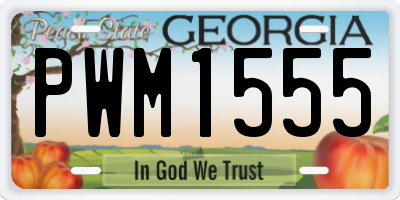 GA license plate PWM1555