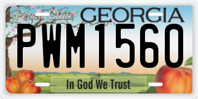 GA license plate PWM1560