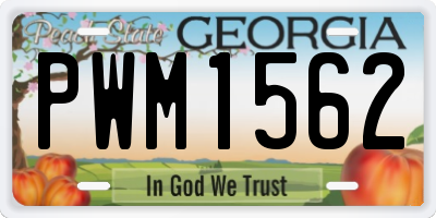 GA license plate PWM1562