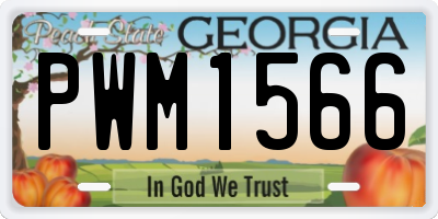 GA license plate PWM1566