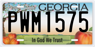 GA license plate PWM1575