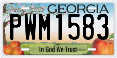 GA license plate PWM1583