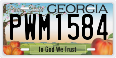 GA license plate PWM1584