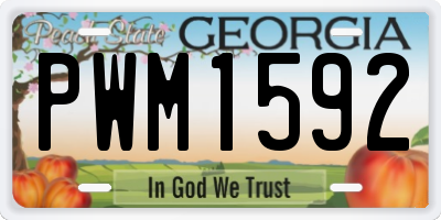 GA license plate PWM1592
