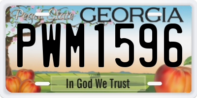 GA license plate PWM1596
