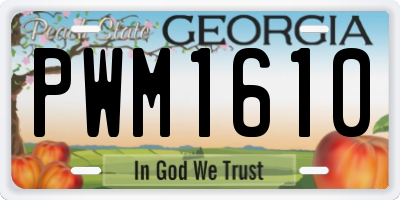 GA license plate PWM1610
