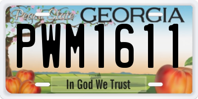 GA license plate PWM1611