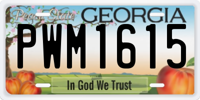 GA license plate PWM1615