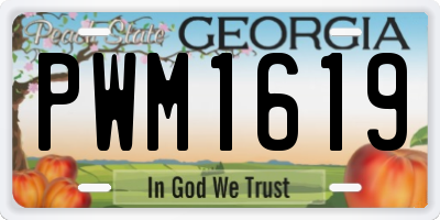 GA license plate PWM1619