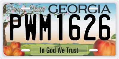 GA license plate PWM1626