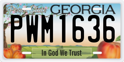 GA license plate PWM1636