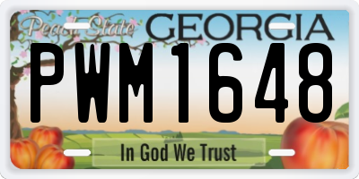GA license plate PWM1648