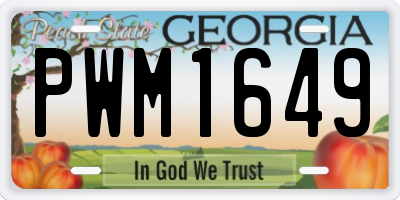 GA license plate PWM1649