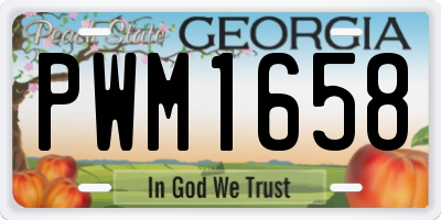 GA license plate PWM1658