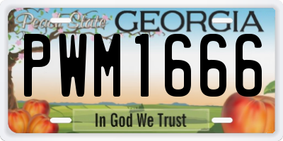 GA license plate PWM1666
