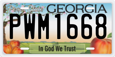 GA license plate PWM1668