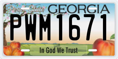 GA license plate PWM1671