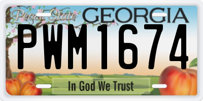 GA license plate PWM1674