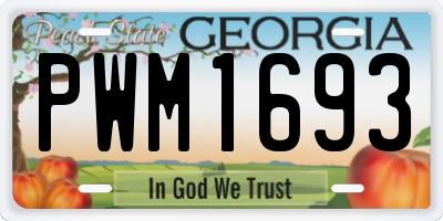 GA license plate PWM1693