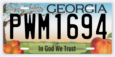 GA license plate PWM1694