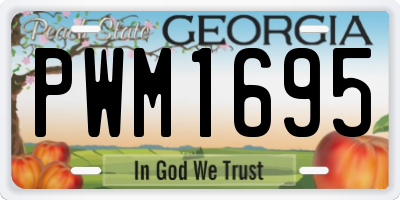 GA license plate PWM1695