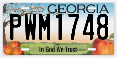 GA license plate PWM1748