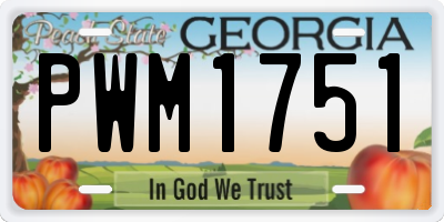 GA license plate PWM1751
