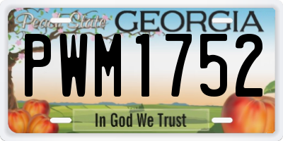 GA license plate PWM1752