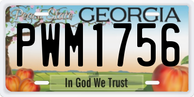 GA license plate PWM1756
