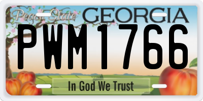 GA license plate PWM1766