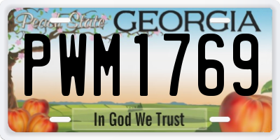 GA license plate PWM1769