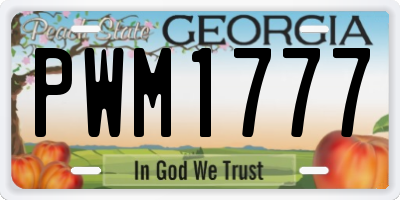 GA license plate PWM1777
