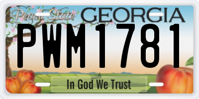 GA license plate PWM1781