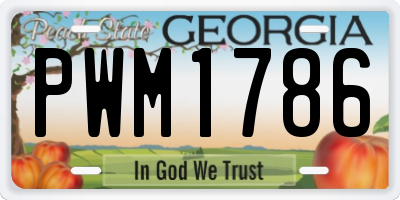 GA license plate PWM1786