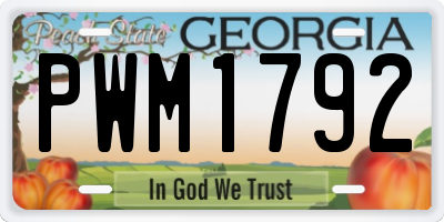 GA license plate PWM1792